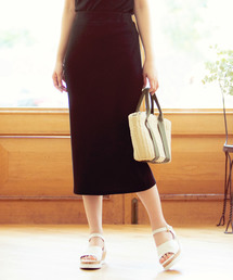 KOBE LETTUCE | ［リブカットソー］ウエストゴム☆タイトスカート＊カジュアル/レディース/ボトムス/ロング丈/ミディアム丈[M2170]神戸レタス(スカート)