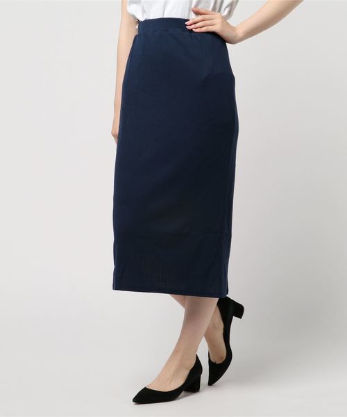 KOBE LETTUCE（コウベレタス）の「［リブカットソー］ウエストゴム☆タイトスカート＊カジュアル/レディース/ボトムス/ロング丈/ミディアム丈[M2170]神戸レタス（スカート・レディース・ピンク/モカ/ネイビー/ブラック/グリーン/ピンク系その他2/ブラウン系その他2/グリーン系その他2/ブルー系その他2/ブラック系その他2・FREE）」の15枚目の写真