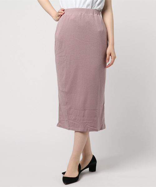 KOBE LETTUCE（コウベレタス）の「［リブカットソー］ウエストゴム☆タイトスカート＊カジュアル/レディース/ボトムス/ロング丈/ミディアム丈[M2170]神戸レタス（スカート・レディース・ピンク/モカ/ネイビー/ブラック/グリーン/ピンク系その他2/ブラウン系その他2/グリーン系その他2/ブルー系その他2/ブラック系その他2・FREE）」の16枚目の写真