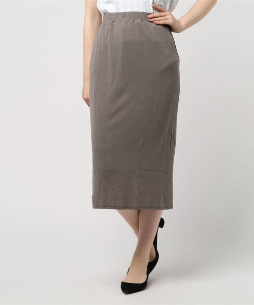 KOBE LETTUCE（コウベレタス）の「［リブカットソー］ウエストゴム☆タイトスカート＊カジュアル/レディース/ボトムス/ロング丈/ミディアム丈[M2170]神戸レタス（スカート・レディース・ピンク/モカ/ネイビー/ブラック/グリーン/ピンク系その他2/ブラウン系その他2/グリーン系その他2/ブルー系その他2/ブラック系その他2・FREE）」の5枚目の写真