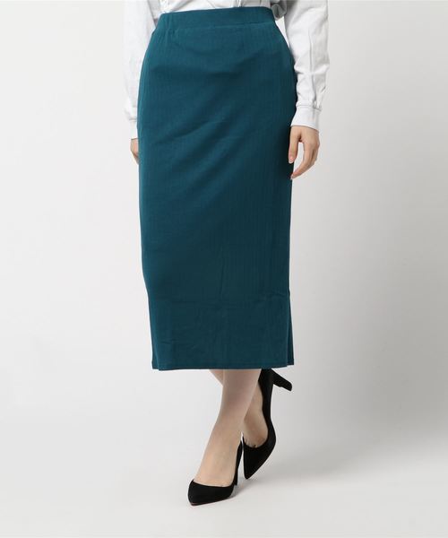 KOBE LETTUCE（コウベレタス）の「［リブカットソー］ウエストゴム☆タイトスカート＊カジュアル/レディース/ボトムス/ロング丈/ミディアム丈[M2170]神戸レタス（スカート・レディース・ピンク/モカ/ネイビー/ブラック/グリーン/ピンク系その他2/ブラウン系その他2/グリーン系その他2/ブルー系その他2/ブラック系その他2・FREE）」の6枚目の写真