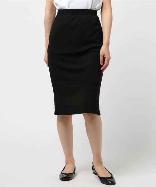 KOBE LETTUCE（コウベレタス）の「［リブカットソー］ウエストゴム☆タイトスカート＊カジュアル/レディース/ボトムス/ロング丈/ミディアム丈[M2170]神戸レタス（スカート・レディース・ピンク/モカ/ネイビー/ブラック/グリーン/ピンク系その他2/ブラウン系その他2/グリーン系その他2/ブルー系その他2/ブラック系その他2・FREE）」の2枚目の写真