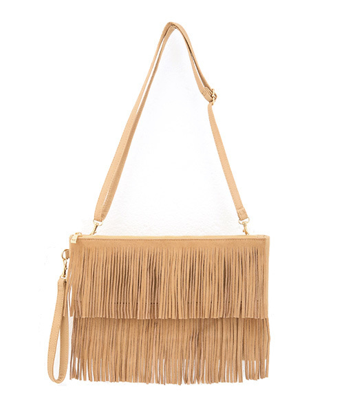 Luz Llena（ラズレナ）の「[2way]フリンジクラッチバッグ（クラッチバッグ・レディース・ベージュ・ﾌﾘ-）」の2枚目の写真