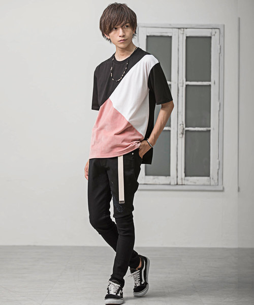 MinoriTY（マイノリティ）の「Ｔシャツ/ベロア切替（Tシャツ/カットソー・メンズ・ホワイト/ブラック/グレー/ホワイト系その他・M/L/XL）」の7枚目の写真