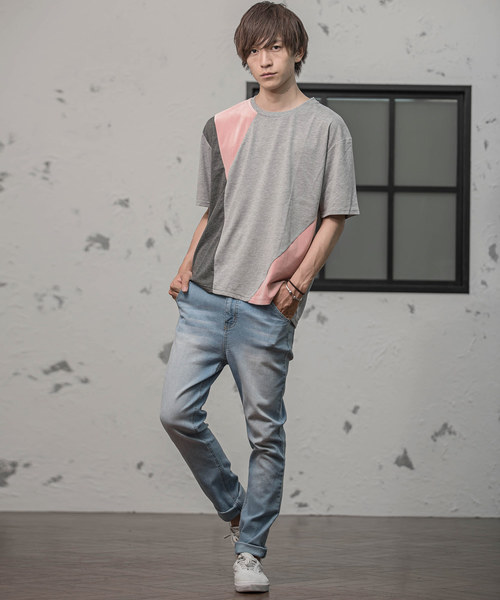 MinoriTY（マイノリティ）の「Ｔシャツ/ベロア切替（Tシャツ/カットソー・メンズ・ホワイト/ブラック/グレー/ホワイト系その他・M/L/XL）」の8枚目の写真