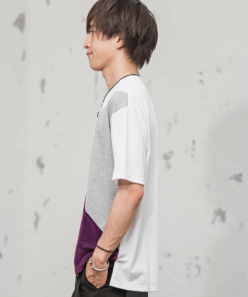 MinoriTY（マイノリティ）の「Ｔシャツ/ベロア切替（Tシャツ/カットソー・メンズ・ホワイト/ブラック/グレー/ホワイト系その他・M/L/XL）」の9枚目の写真