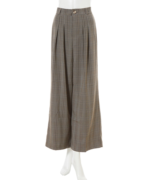 fifth（フィフス）の「ツータックチェックワイドパンツ（その他パンツ・レディース・ブラウン/グレー・MEDIUM）」の4枚目の写真