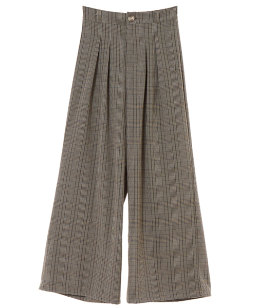 fifth（フィフス）の「ツータックチェックワイドパンツ（その他パンツ・レディース・ブラウン/グレー・MEDIUM）」の9枚目の写真
