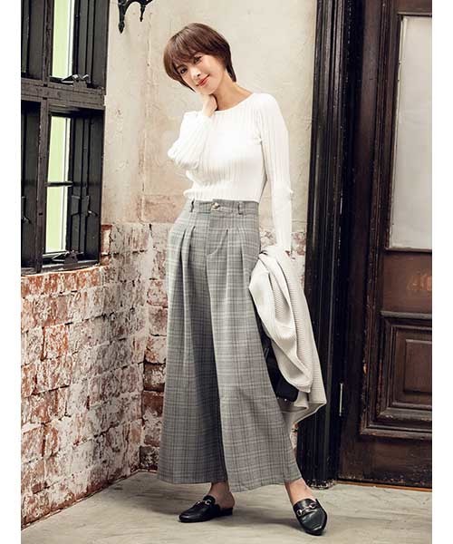 fifth（フィフス）の「ツータックチェックワイドパンツ（その他パンツ・レディース・ブラウン/グレー・MEDIUM）」の11枚目の写真