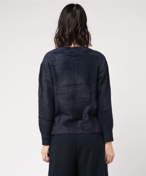 Petit Honfleur（プチオンフルール）の「フェザー編みニットプルオーバー（ニット/セーター・レディース・グレー/ネイビー/ラベンダー・M size/L size）」の5枚目の写真