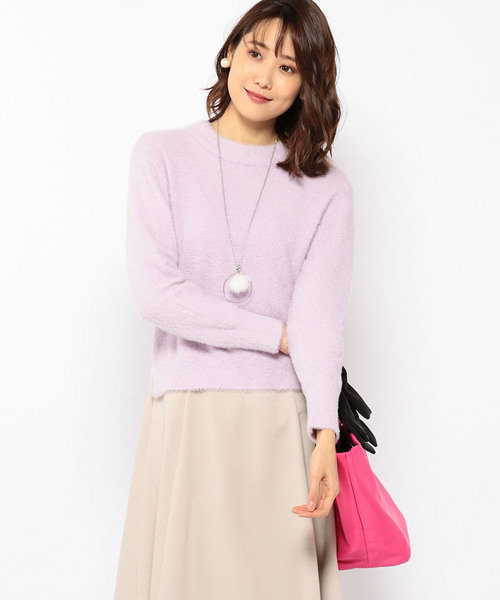 Petit Honfleur（プチオンフルール）の「フェザー編みニットプルオーバー（ニット/セーター・レディース・グレー/ネイビー/ラベンダー・M size/L size）」の3枚目の写真