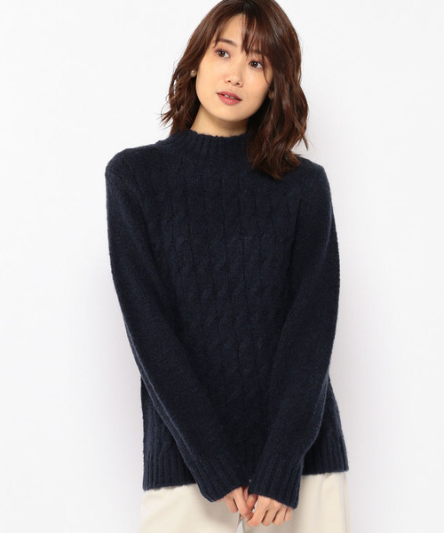 Petit Honfleur（プチオンフルール）の「フェザー編みニットプルオーバー（ニット/セーター・レディース・グレー/ネイビー/ラベンダー・M size/L size）」の2枚目の写真