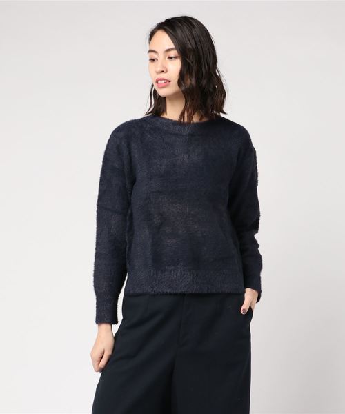 Petit Honfleur（プチオンフルール）の「フェザー編みニットプルオーバー（ニット/セーター・レディース・グレー/ネイビー/ラベンダー・M size/L size）」の7枚目の写真