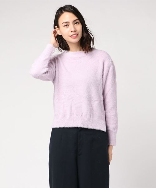 Petit Honfleur（プチオンフルール）の「フェザー編みニットプルオーバー（ニット/セーター・レディース・グレー/ネイビー/ラベンダー・M size/L size）」の8枚目の写真