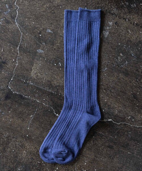 HARUSAKU(ハルサク)の「HARUSAKU Men's PLAIN RIB SOCKS:ハルサク メンズ 無地リブ ロングソックス(ソックス/靴下・メンズ・ブラック/インディゴブルー/ダークグレー/レッド/ベージュ/ブラウン/チャコールグレー・M/L/S)」の13枚目の写真