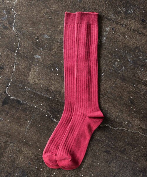 HARUSAKU(ハルサク)の「HARUSAKU Men's PLAIN RIB SOCKS:ハルサク メンズ 無地リブ ロングソックス(ソックス/靴下・メンズ・ブラック/インディゴブルー/ダークグレー/レッド/ベージュ/ブラウン/チャコールグレー・M/L/S)」の12枚目の写真