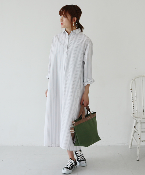 AMERICAN HOLIC(アメリカンホリック)の「スキッパーフレアワンピース*(ワンピース・レディース・ベージュ系その他/ブルー系その他4/ホワイト系その他5/イエロー系その他3・FREE)」の2枚目の写真