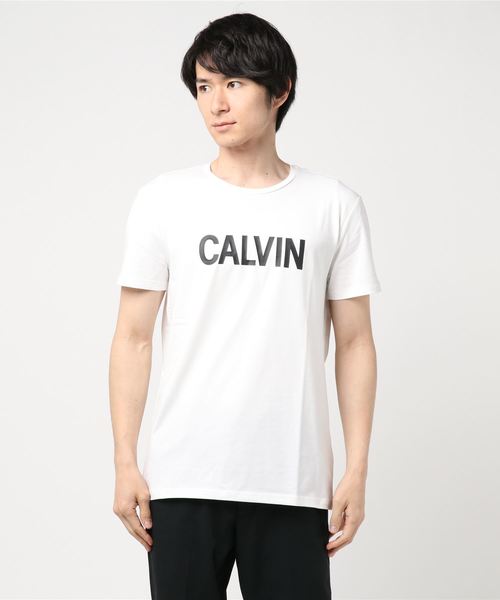 Calvin Klein Jeans(カルヴァンクラインジーンズ)の「ニット ロゴ T シャツ(Tシャツ/カットソー・メンズ・ホワイト/ブルー・S/M/L/XL)」の6枚目の写真
