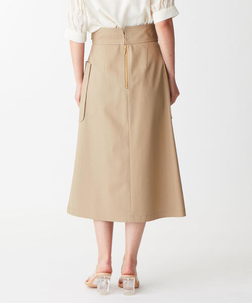 EMMEL REFINES（エメルリファインズ）の「SMF コットンツイル フロントチェーンスカート（スカート・レディース・ベージュ/オフホワイト/オリーブ・S/M/XS）」の4枚目の写真