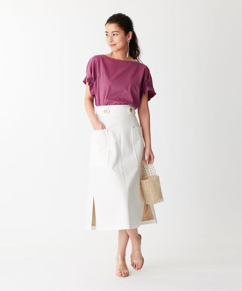 EMMEL REFINES（エメルリファインズ）の「SMF コットンツイル フロントチェーンスカート（スカート・レディース・ベージュ/オフホワイト/オリーブ・S/M/XS）」の16枚目の写真