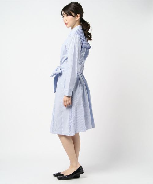 Banner Barrett（バナーバレット）の「ストライプロングシャツ（シャツ/ブラウス・レディース・ベージュ/ブルー・38）」の4枚目の写真