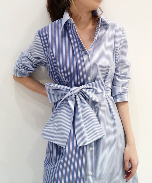 Banner Barrett（バナーバレット）の「ストライプロングシャツ（シャツ/ブラウス・レディース・ベージュ/ブルー・38）」の8枚目の写真