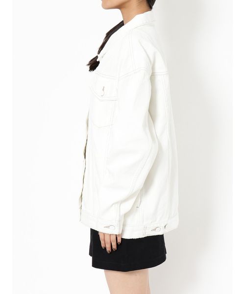 EMODA（エモダ）の「バルキーロングGジャン（デニムジャケット・レディース・ブルー/ホワイト・FREE）」の9枚目の写真