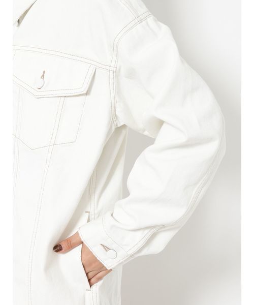 EMODA（エモダ）の「バルキーロングGジャン（デニムジャケット・レディース・ブルー/ホワイト・FREE）」の12枚目の写真