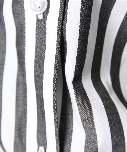 BEAMS LIGHTS Women's（ビームスライツ ウィメンズ）の「BEAMS LIGHTS / コットン太ストライプシャツ（シャツ/ブラウス・レディース・ブラック/ネイビー・36/38）」の7枚目の写真