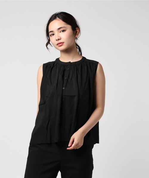 Culture Medium（カルチャーミディアム）の「60sレーヨンローンギャザーブラウス（シャツ/ブラウス・レディース・パープル/ライトベージュ/ホワイト/ブラック・FREE）」の10枚目の写真