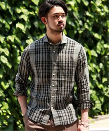 EDIFICE | ウォッシュド リネン チェック カッタウェイカラー シャツ(シャツ/ブラウス)