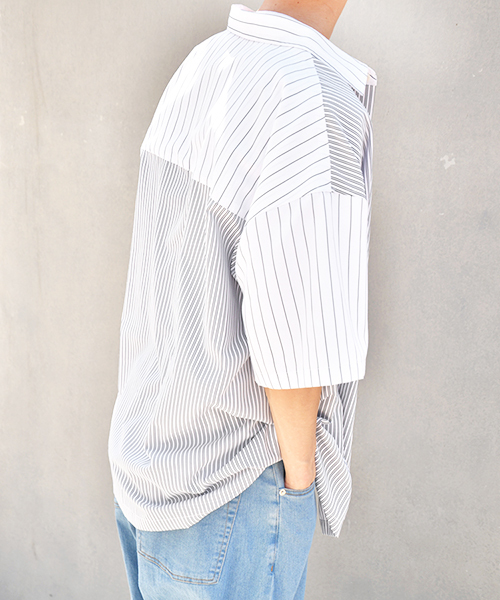 kutir（クティール）の「クレイジーストライプシャツ（シャツ/ブラウス・メンズ・ホワイト/ライトブルー/ブラック・MEDIUM/LARGE）」の19枚目の写真