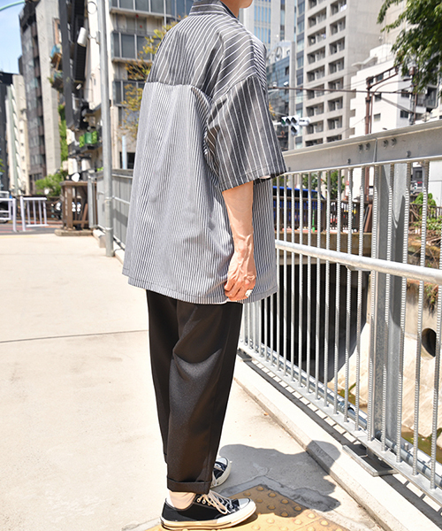 kutir（クティール）の「クレイジーストライプシャツ（シャツ/ブラウス・メンズ・ホワイト/ライトブルー/ブラック・MEDIUM/LARGE）」の12枚目の写真