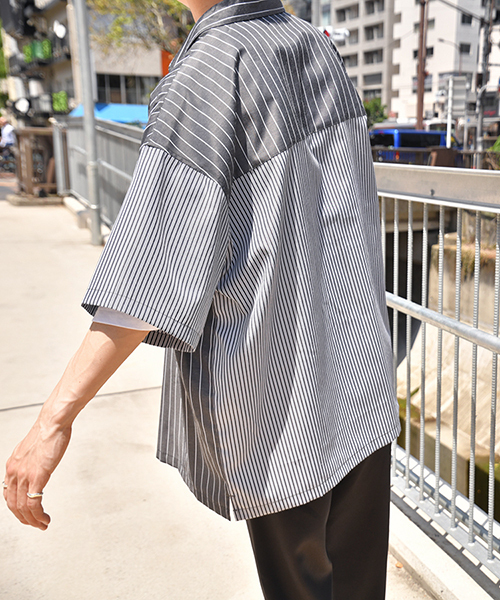 kutir（クティール）の「クレイジーストライプシャツ（シャツ/ブラウス・メンズ・ホワイト/ライトブルー/ブラック・MEDIUM/LARGE）」の17枚目の写真