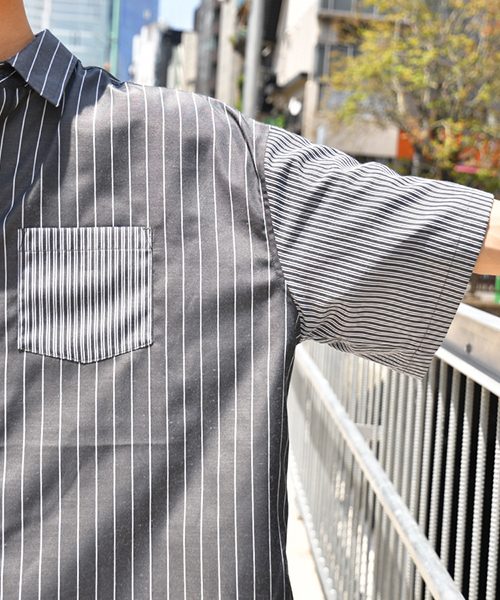 kutir（クティール）の「クレイジーストライプシャツ（シャツ/ブラウス・メンズ・ホワイト/ライトブルー/ブラック・MEDIUM/LARGE）」の20枚目の写真