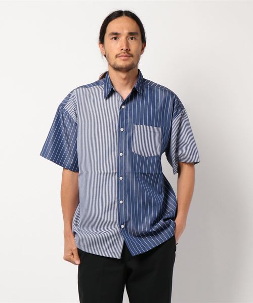 kutir（クティール）の「クレイジーストライプシャツ（シャツ/ブラウス・メンズ・ホワイト/ライトブルー/ブラック・MEDIUM/LARGE）」の21枚目の写真