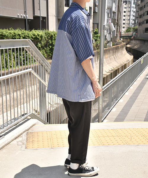 kutir（クティール）の「クレイジーストライプシャツ（シャツ/ブラウス・メンズ・ホワイト/ライトブルー/ブラック・MEDIUM/LARGE）」の15枚目の写真