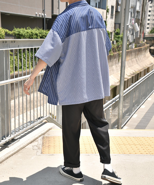 kutir（クティール）の「クレイジーストライプシャツ（シャツ/ブラウス・メンズ・ホワイト/ライトブルー/ブラック・MEDIUM/LARGE）」の10枚目の写真