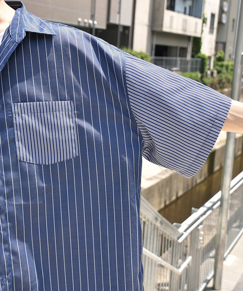 kutir（クティール）の「クレイジーストライプシャツ（シャツ/ブラウス・メンズ・ホワイト/ライトブルー/ブラック・MEDIUM/LARGE）」の18枚目の写真