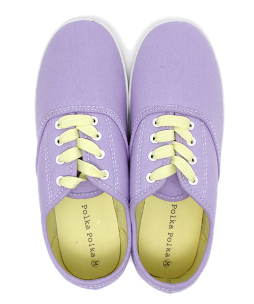 WEGO（ウィゴー）の「WEGO/キャンバスデッキスニーカー（スニーカー・レディース・アイボリー/サックスブルー/パープル/ピンク・23.5/24.5）」の9枚目の写真