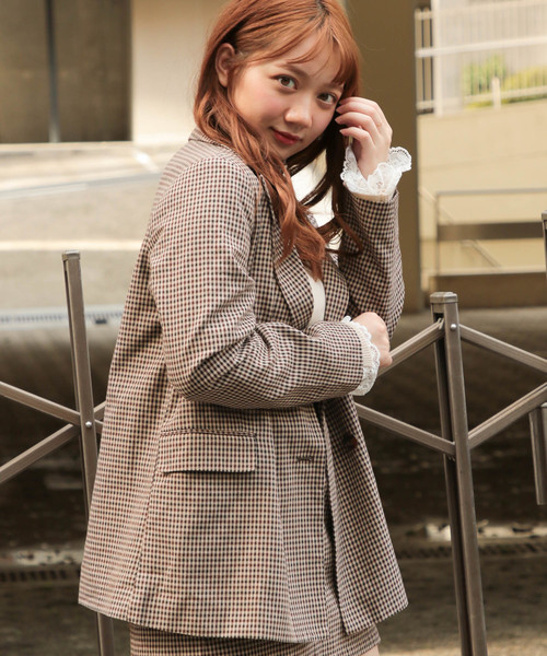 apres jour（アプレジュール）の「チェックWポケットテーラード