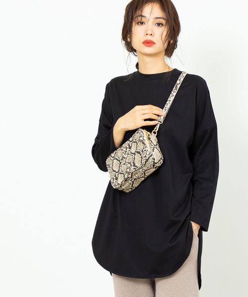 coen(コーエン)の「【WEB限定カラー】ラウンドヘムチュニックカットソー(Tシャツ/カットソー・レディース・モカ/ベージュ/オフホワイト/ブラック/カーキ・FREE)」の3枚目の写真