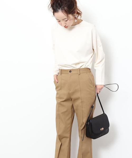 coen(コーエン)の「【WEB限定カラー】ラウンドヘムチュニックカットソー(Tシャツ/カットソー・レディース・モカ/ベージュ/オフホワイト/ブラック/カーキ・FREE)」の12枚目の写真