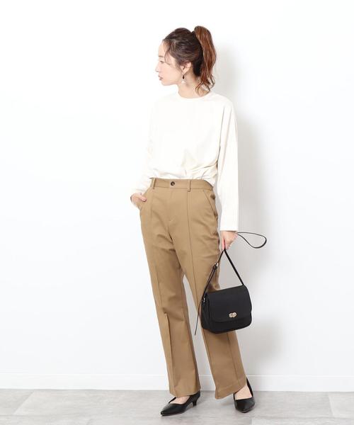 coen(コーエン)の「【WEB限定カラー】ラウンドヘムチュニックカットソー(Tシャツ/カットソー・レディース・モカ/ベージュ/オフホワイト/ブラック/カーキ・FREE)」の11枚目の写真