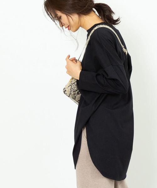 coen(コーエン)の「【WEB限定カラー】ラウンドヘムチュニックカットソー(Tシャツ/カットソー・レディース・モカ/ベージュ/オフホワイト/ブラック/カーキ・FREE)」の10枚目の写真