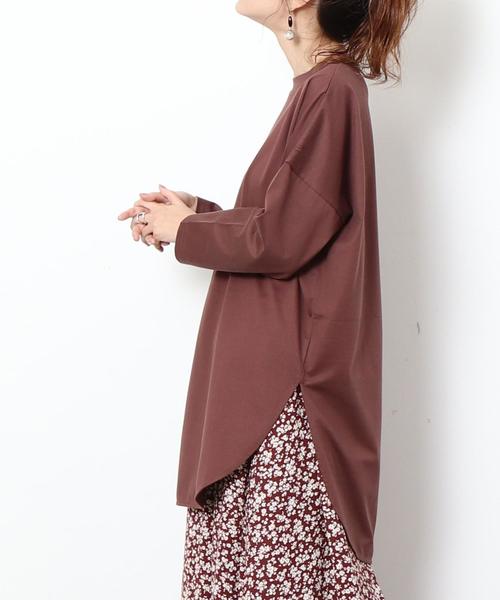 coen(コーエン)の「【WEB限定カラー】ラウンドヘムチュニックカットソー(Tシャツ/カットソー・レディース・モカ/ベージュ/オフホワイト/ブラック/カーキ・FREE)」の21枚目の写真