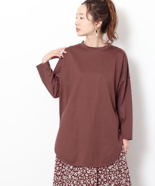 coen(コーエン)の「【WEB限定カラー】ラウンドヘムチュニックカットソー(Tシャツ/カットソー・レディース・モカ/ベージュ/オフホワイト/ブラック/カーキ・FREE)」の20枚目の写真