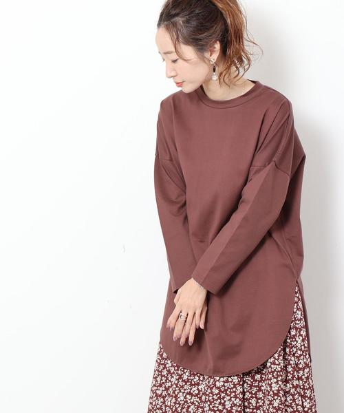 coen(コーエン)の「【WEB限定カラー】ラウンドヘムチュニックカットソー(Tシャツ/カットソー・レディース・モカ/ベージュ/オフホワイト/ブラック/カーキ・FREE)」の19枚目の写真