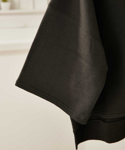 classicalelf（クラシカルエルフ）の「バックスリット半端袖無地クルーネックミドル丈スウェット（Tシャツ/カットソー・キッズ・ベージュ/ブラック/オフホワイト・140/150/130）」の13枚目の写真