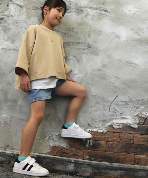 classicalelf（クラシカルエルフ）の「バックスリット半端袖無地クルーネックミドル丈スウェット（Tシャツ/カットソー・キッズ・ベージュ/ブラック/オフホワイト・140/150/130）」の22枚目の写真